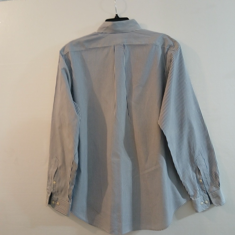 Ralph Lauren Men Shirt Button Down Sz 16 34/35 (L) Blue Strip Classic Fit - Picture 4 of 13
